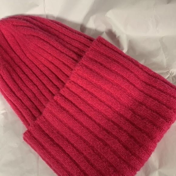 Anthropologie Maeve recycled beanie hat pink new without tags